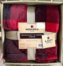 Woolrich Buffalo Plaid PLUSH BLANKET 50 X 60 Microlight to Sherpa