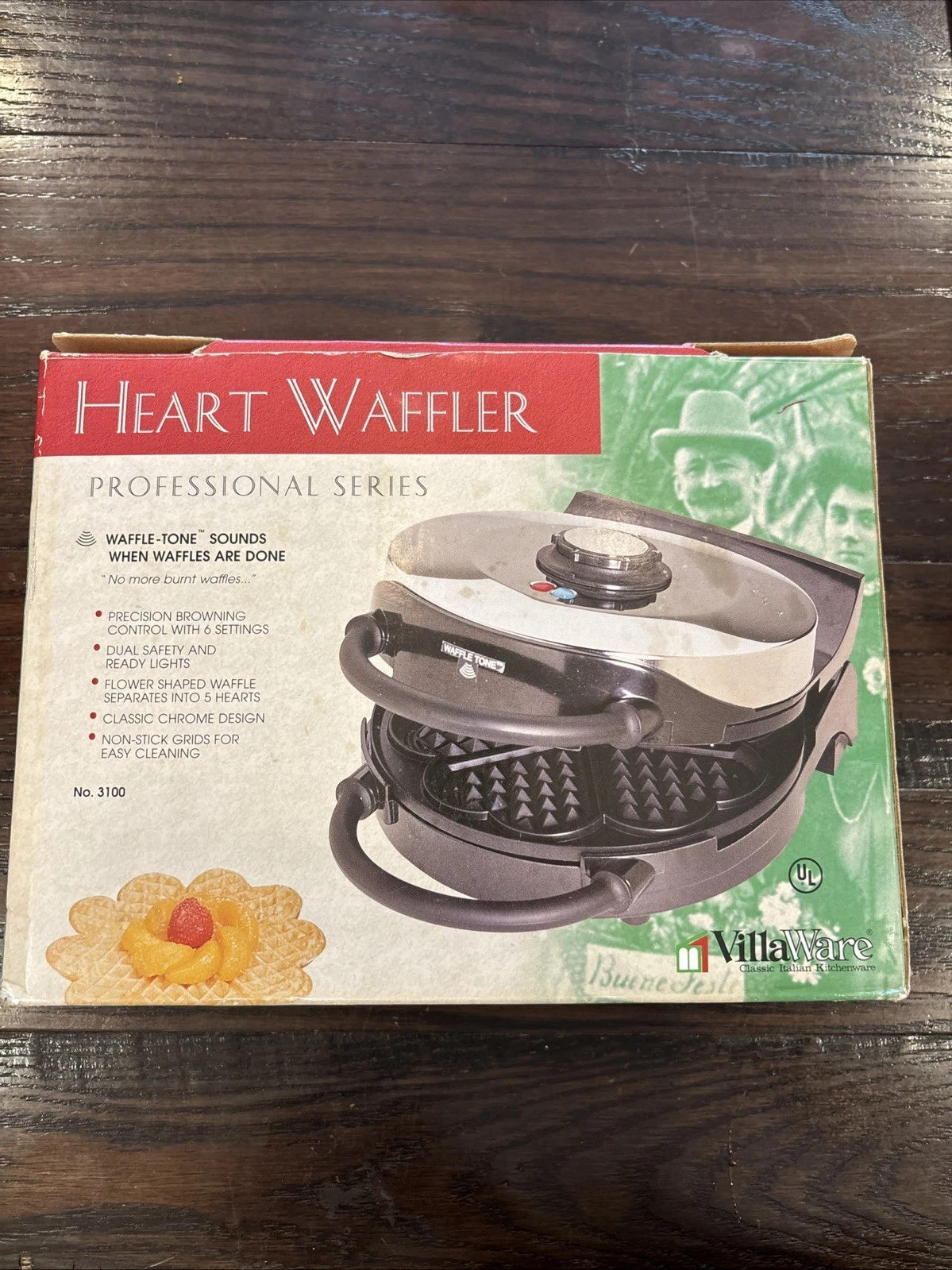 VillaWare Heart Waffle Proffesional Series No. 3100 New With Tags