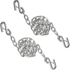 3/16'' x 48'' Safety Chain with 2 Latches S Hook, 2,000Lbs Capacity, G30, Secure