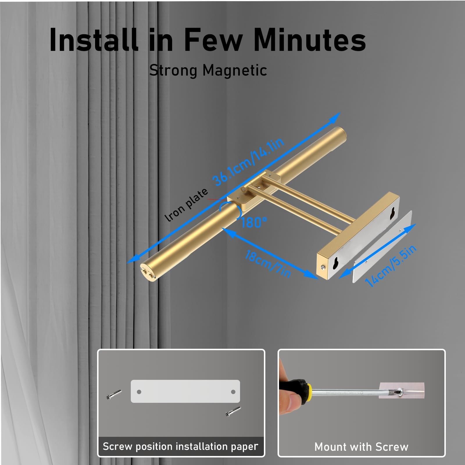 Éclairage d'image sans fil orientable à intensité variable pour cadre - 4