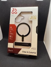 Zagg Piccadilly Snap Case with Kickstand and MagSafe  For iPhone 16 Clear Black