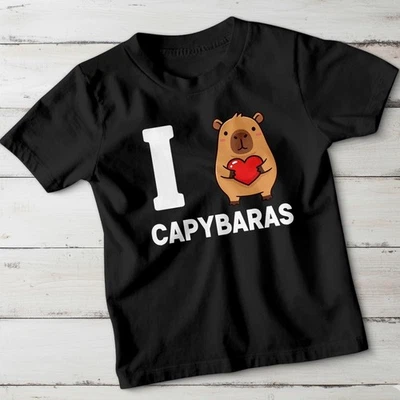 GOFASHIONDIRECT I Love Capybaras Capybara Animals Kids T-Shirt Cute Wildlife Tee