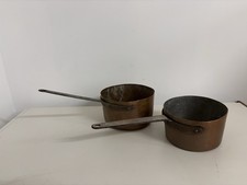 Due Antiche Pentole In Rame Con Manico