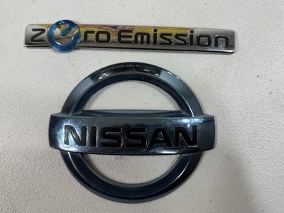 2013 - 2017 NISSAN LEAF ZERO EMISSION REAR EMBLEM LOGO BADGE W/ BLUE NAMEPLATE