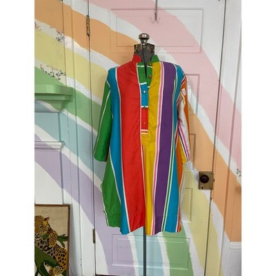 Vintage Catherine Ogust For Penthouse Gallery Rainbow Mod Tunic Dress 60s