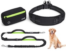 Dog Leash Hands Free, Waist Leash for Dog Walking with Pouch Removable Shock...
