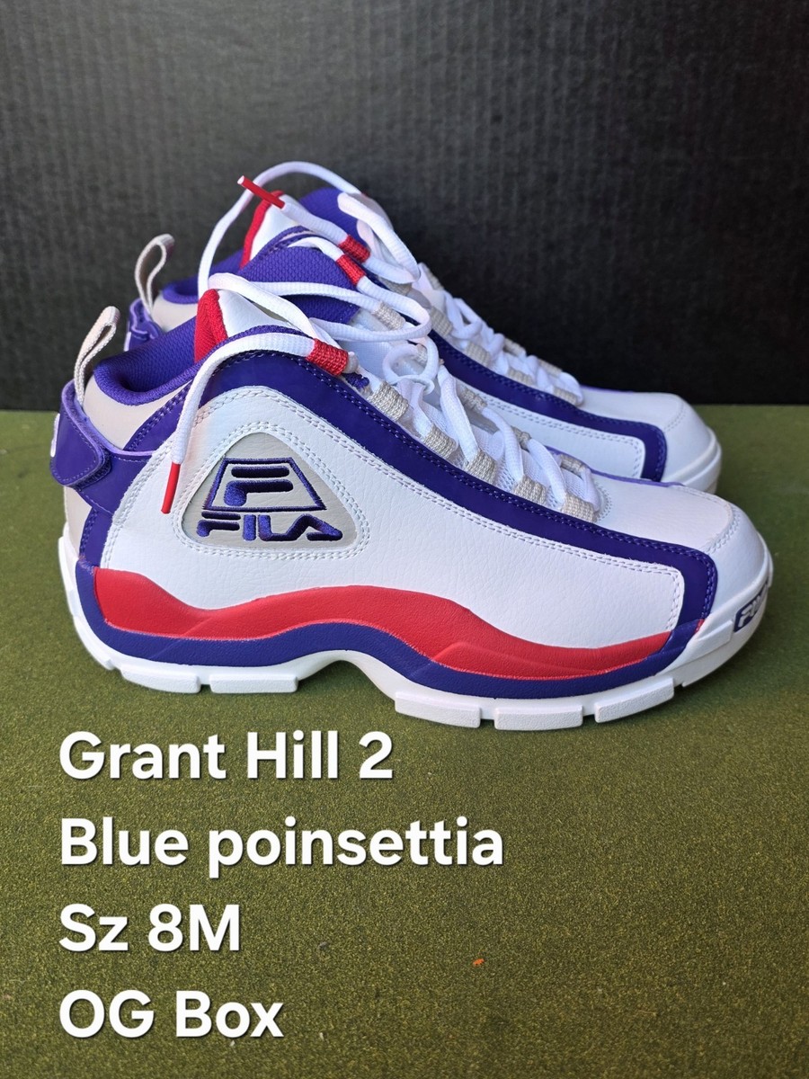FILA Grant Hill 2 Blue Poinsettia White Blue Red Lace Up Mid Top
