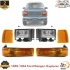 Headlights Assembly + Corner & Signal Lights For 1989-1994 Ford Ranger /Explorer