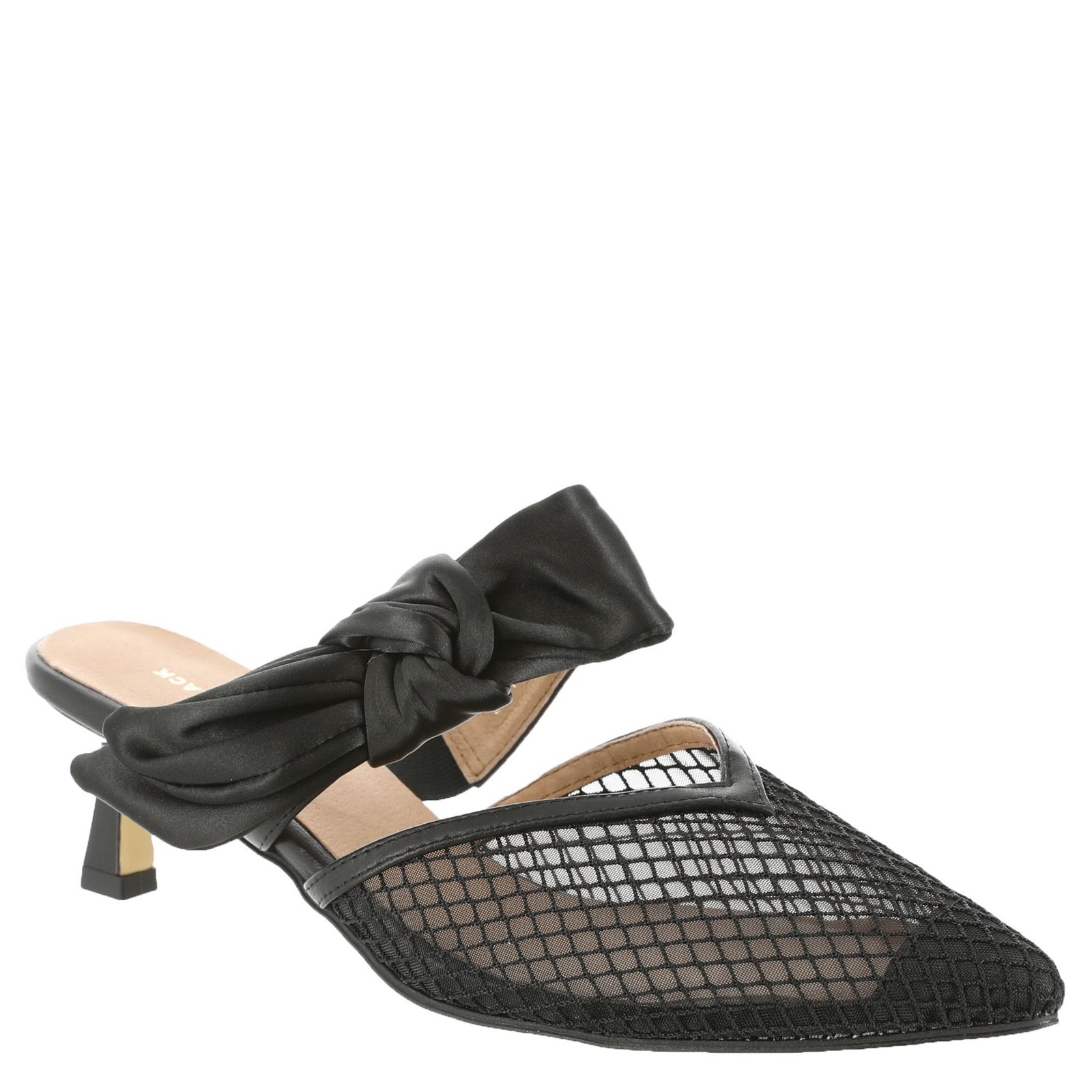 ПОЛНОСТЬЮ ЧЕРНЫЕ женские туфли-лодочки Mule с боковым бантом 40 М EU - черный 30490₽