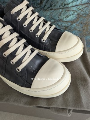 RICK OWENS 1/1 SAMPLE LEATHER RUBBER RAMONES LOW SNEAKERS FW24