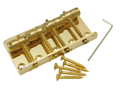 Gold Brass Saddle Bridge for 4 String Precision Jazz Bass