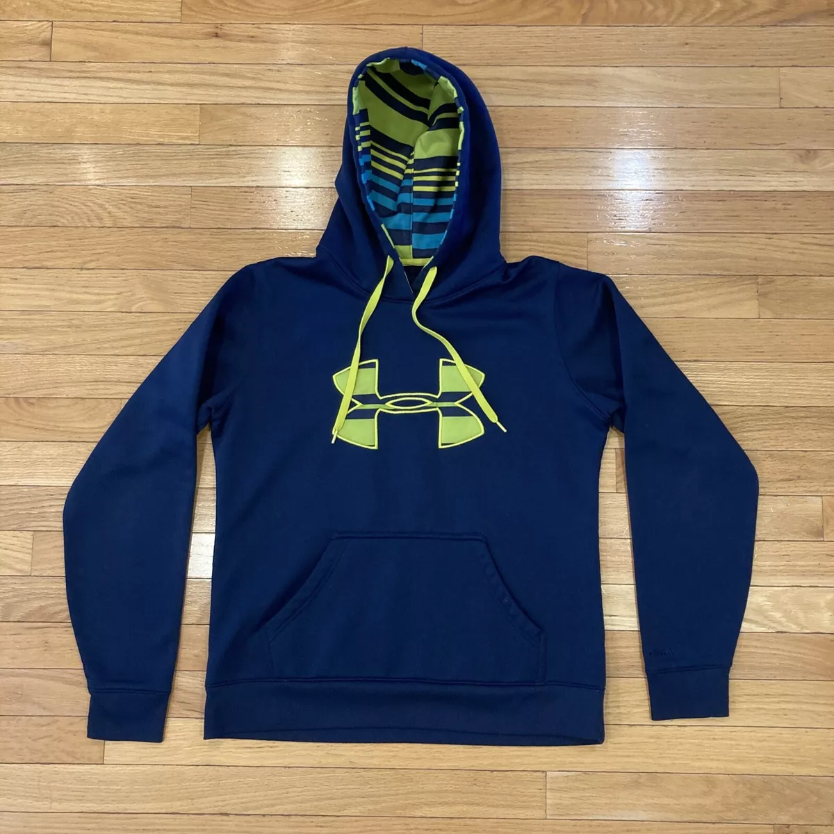 Under Armour Sweatshirt Adult Medium Blue Hoodie Pullover Semi-Fitted Logo  Men