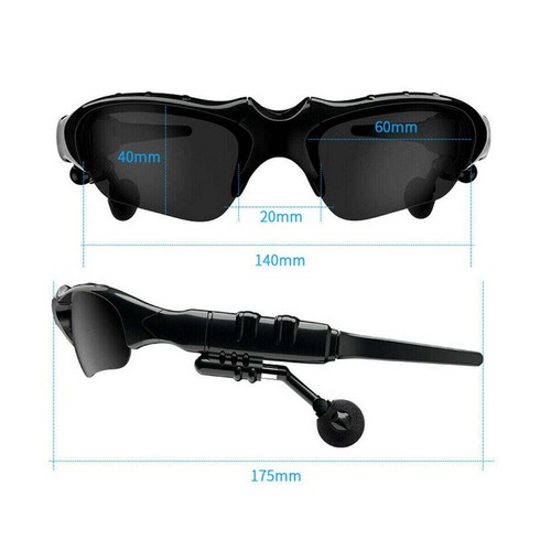 Wireless Bluetooth MP3 Sunglasses Polarized Lenses Music Sunglasses Stereo V5.0 - Picture 5 of 11