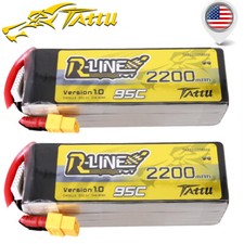 2X Tattu R-Line 22.2V 95C 2200mAh FPV 6S Lipo Battery With XT60 Plug For 7" Quad