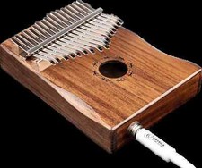 Solid Wood 17 Key Kalimba - C Major - Top Soundhole - Built-In Passive Pickup...