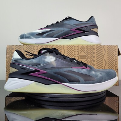 Reebok Nano X3 Gym Training Shoes Sneakers Black White Purple IE4106 Men s Sz 10