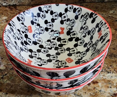 3 Disney Mickey Minnie Mouse Tidbit Bowl Standard Disney World