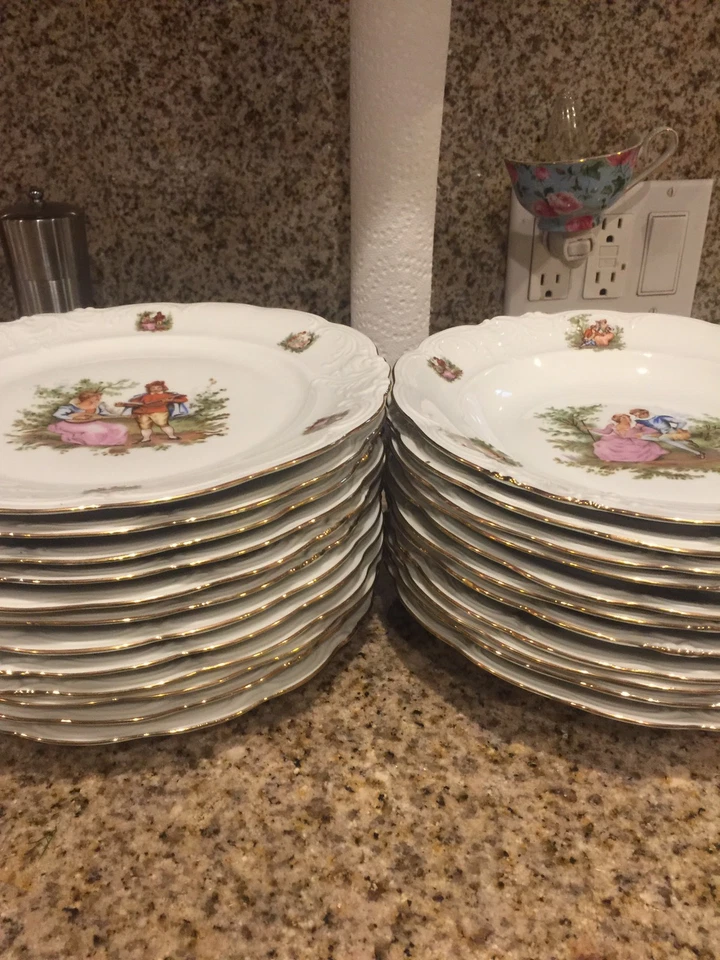 Walbrzych Polonia China 23 Piezas Platos 12 Cena 11 Tazón de Sopa Tamaño 9.5 En Ambos Foto 2 de 4