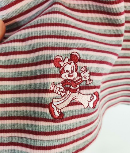 Vintage Minnie Mouse women's t-shirt top XXL plus size - pink/red/gray stripes - Picture 4 of 8