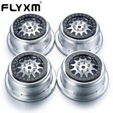 FLYXM 4Pcs Beadlock Wheel Rims for Losi Baja Rey 1/10 RC Car ＃10134-00 Upgrades
