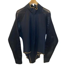 Adidas X Ivy Park Bodysuit Womens 3XL Black Mesh Sleeve Mock Neck Zip Up