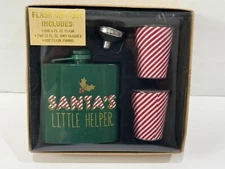 TMD Holdings Santa’s Little Helper Flask Funnel 2 Shooters, Christmas Barware