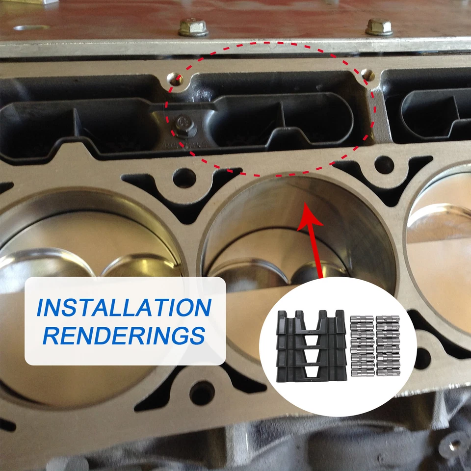 Elevadores y bandejas guía GM LS7 para Chevy GMC LS/LQ 4,8 5,3 L 5,7 L 6,0 L 6,2 L Foto 4 de 4