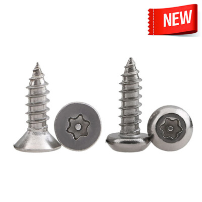 Torx Pin 6-Lobe Button/Flat Head Self Tapping Scurity Wood Screw Stainless Steel