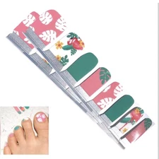 Jaysea Arts Pedicure Nail Wraps - Color Flamingo Summer Street Art Nails - B4G1!