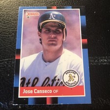 1988 Donruss Jose Canseco  & Bonus Card Luis Polonia. Oakland Athletics