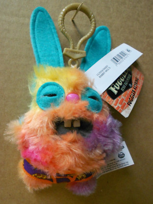 FUGGLER Funny Ugly Plush Monster Keychain RABID RABBIT-MULTI TYE-DYE New w/Tags