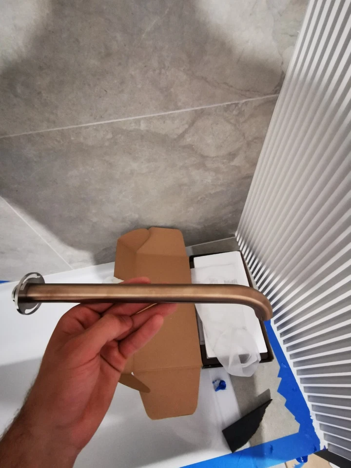 Gessi Flessa Bec de lavabo mural long Art. 54110 / 708 Copper Brushed PVD NEUF - Photo 3/3