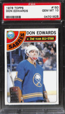 1978-79 TOPPS #150 DON EDWARDS ALL-STAR GRADED PSA 10 GEM POP 6 BUFFALO SABRES