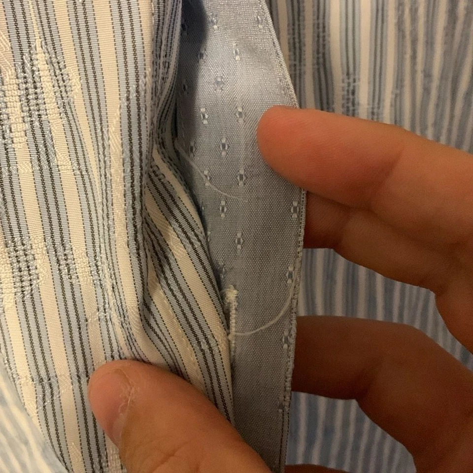 Camisa de vestir Pronto Uomo para hombre talla L rayas azules/blancas mezcla de poliéster Foto 4 de 4