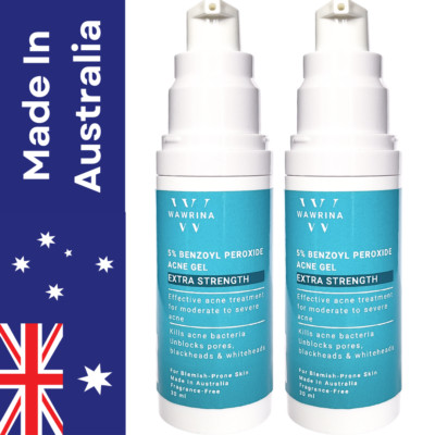 2x Max Strength Benzoyl Peroxide | Acne Spot & Pimple Treatment | 60ml | WAWRINA