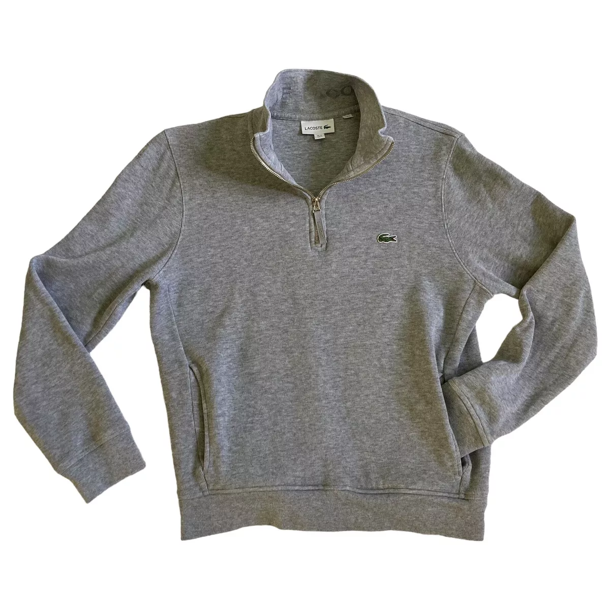 Medium Men's Grey Quarter-Zip Sweatshirt M Gray Gator Pockets | eBay