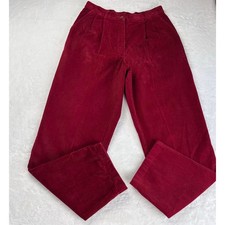 L.L. Bean Vintage Corduroy Pants Women's size 10 29X30 Red burgundy Pleated