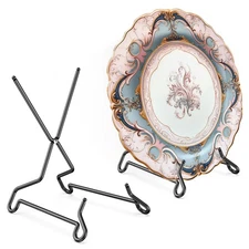 Plate Stands for Display, 6.5 inch, 2 Pack, Metal Picture Holder Easel Stand ...