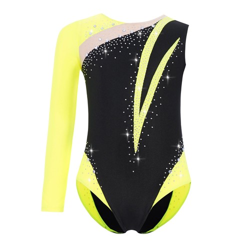 US ~ Kinder Mädchen glänzend Strass Tank Tanz Unitard Gymnastik Turnanzug Ballett  - Bild 13 von 95