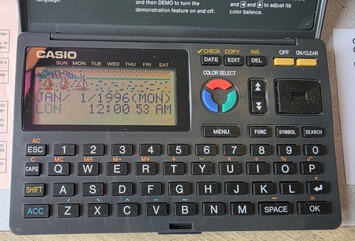 Casio CSF‑4950A Digital Diary 128KB – TESTED – Boxed, Multi-Color LCD, Complete - Afbeelding 3 van 7