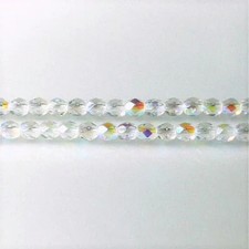 4mm Crystal AB Czech Faceted Firepolish Glass Beads 50