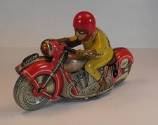 Schuco Blechspielzeug Nr. 1006 Motorrad MOTO-DRILL rot Made in US-Zone 1 #3312