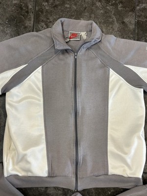 VTG 80s-90s Nike Tracksuit Gray White Sweatsuit 2 Piece Set Sz XL