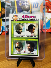 Click to enlarge 49ers Team Leaders / Checklist (O.J. Simpson / Freddie Solomon / Chuck Crist / Cedrick Hardman)