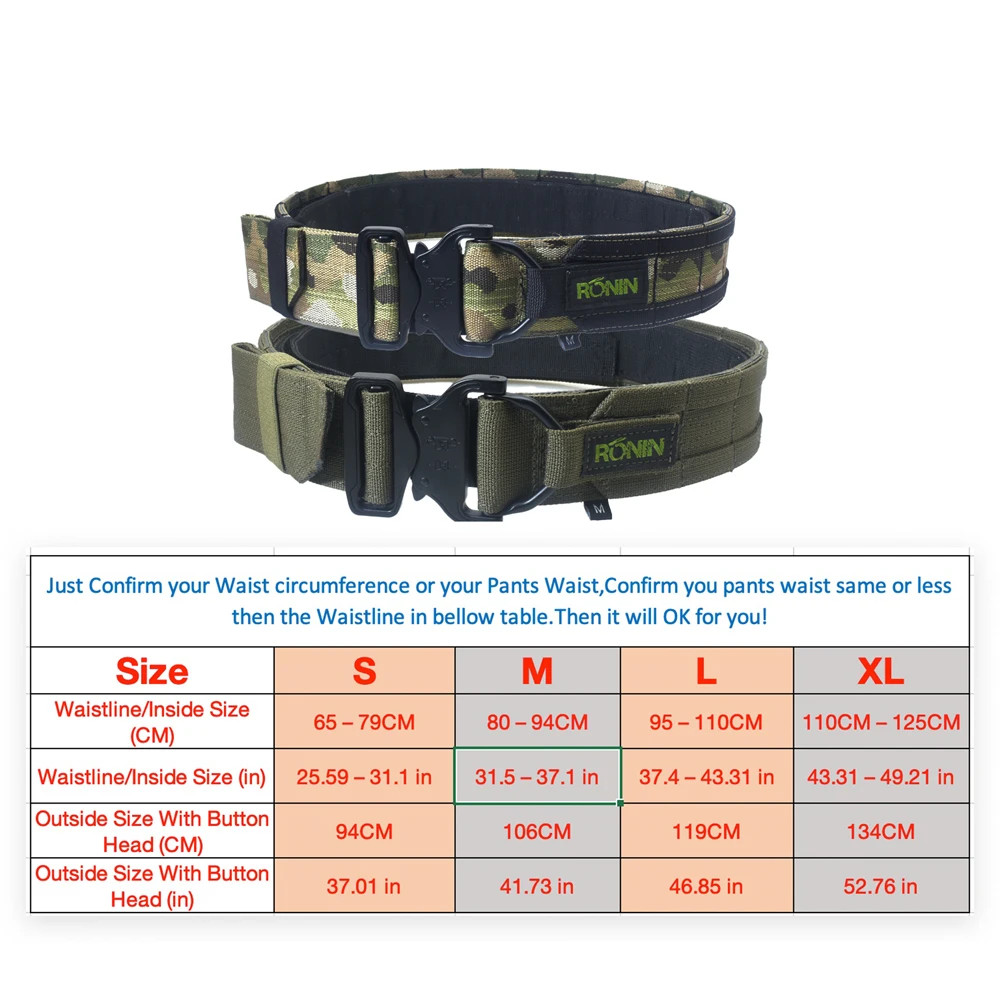 50cm 2 inch Width Ronin Style Tactical Molle Belt Outdoor Hunting