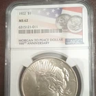 1922 Peace Dollar NGC MS 62 Philadelphia $1 Silver Coin