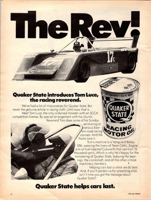 Quaker State helps cars last print ad featuring Tom Luce