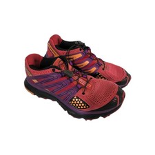 SALOMON XR Mission 1 Womens Size 7.5 Trail Running Shoes Red Purple Low Top