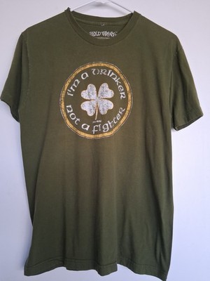 Sz M green shirt w/ Shamrock ''I'm a drinker, not a fighter'' by Solid Threads.