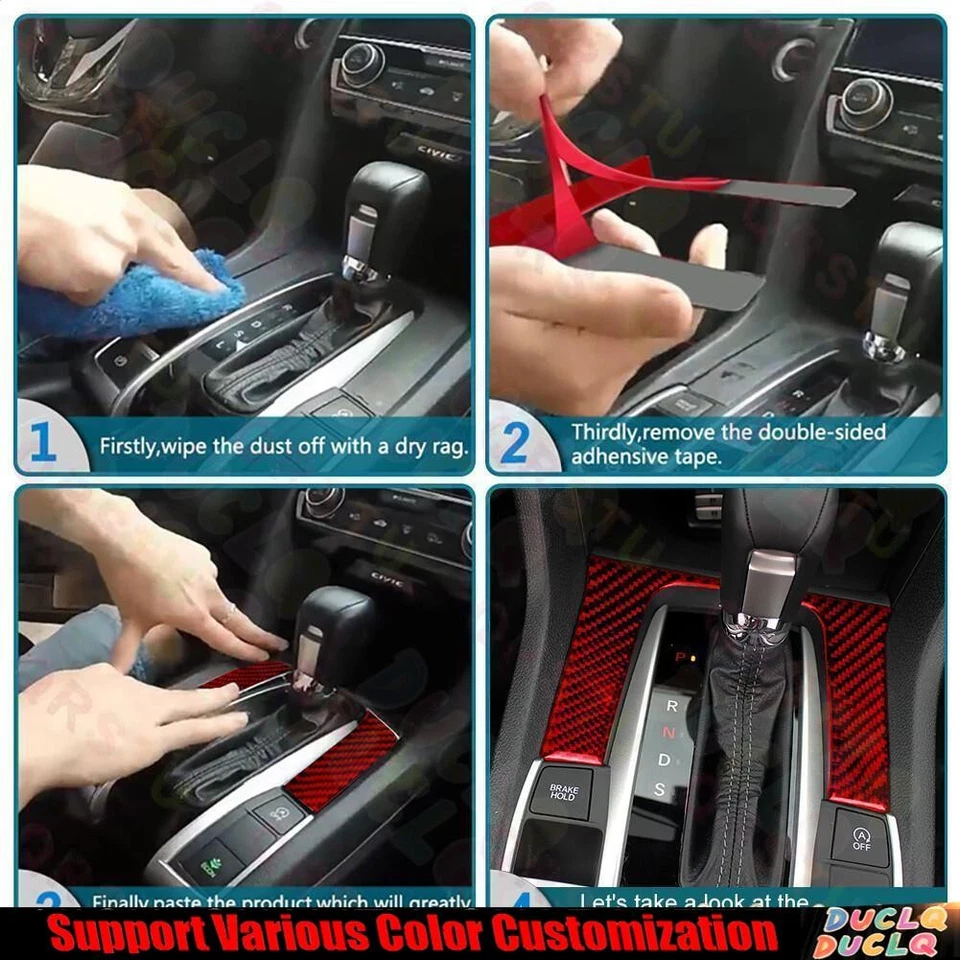 For Ford Ranger 2019-2022 3Pcs Blue Carbon Fiber Center Console Panel Cover Trim - Изображение 4 из 4